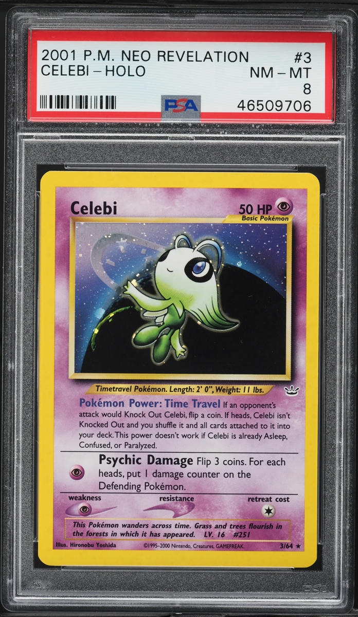 2001 Pokemon Neo Revelation Holo Celebi #3 PSA 8 NM-MT