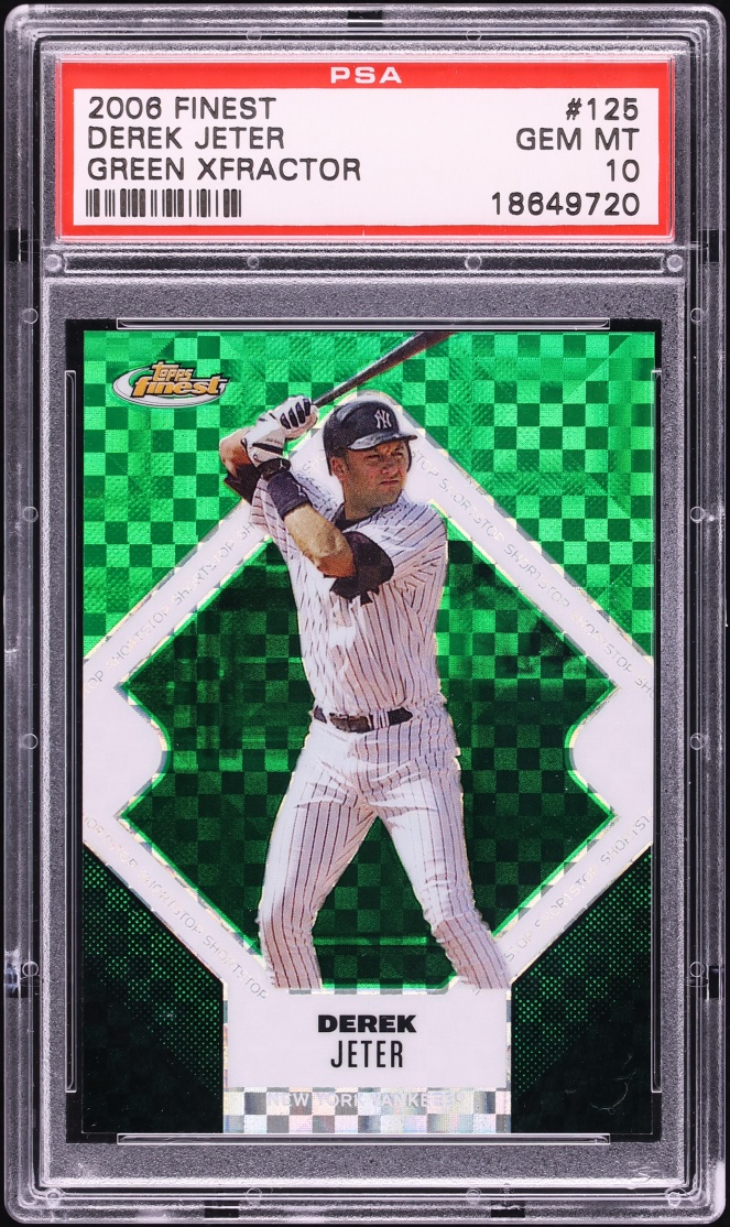 2006 Finest Green Xfractor Derek Jeter /50 #125 PSA 10 GEM MINT