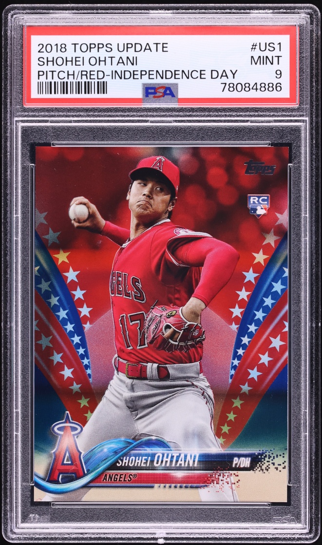 2018 Topps Update Independence Day Shohei Ohtani ROOKIE /76 #US1 PSA 9 MINT