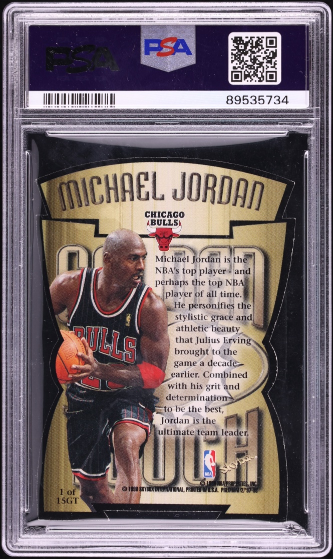 1997 Skybox Premium Golden Touch Die-Cut Michael Jordan #1GT PSA 7 NRMT - Photo 2