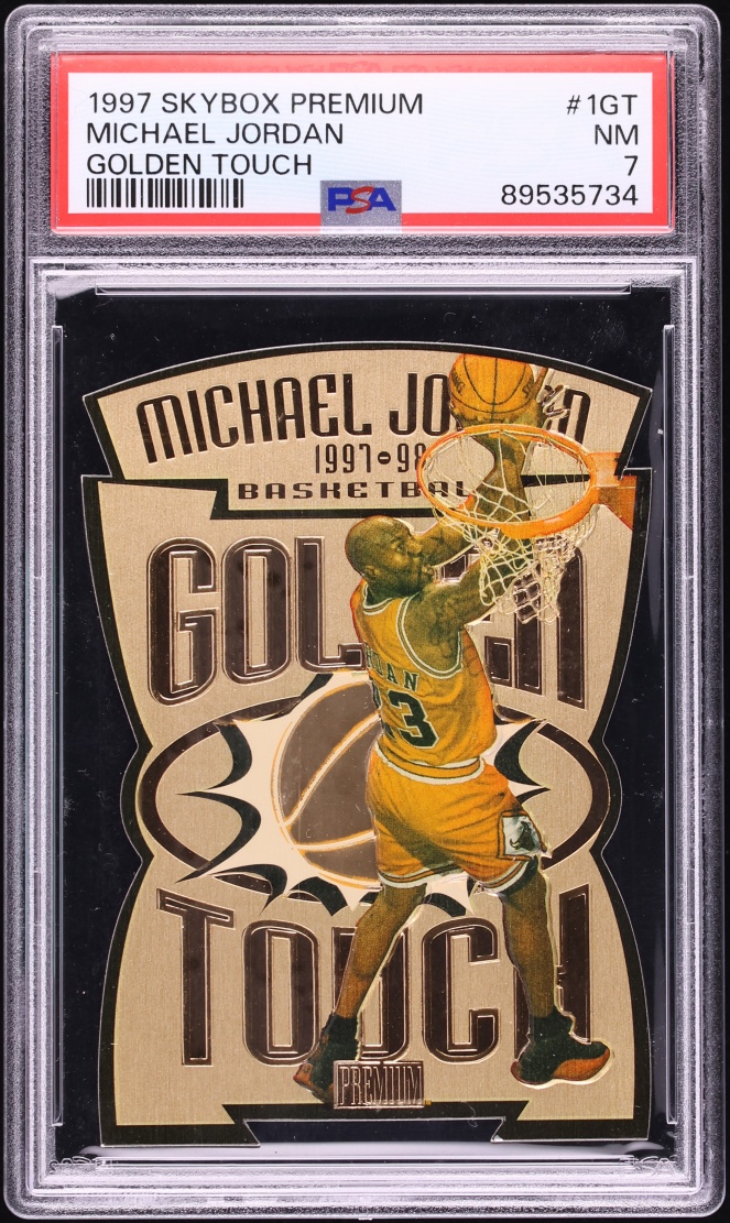1997 Skybox Premium Golden Touch Die-Cut Michael Jordan #1GT PSA 7 NRMT