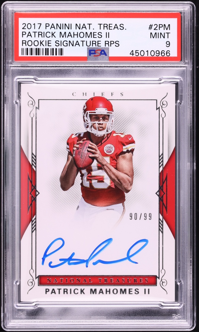 2017 National Treasures Patrick Mahomes II ROOKIE AUTO /99 #2PM PSA 9 MINT