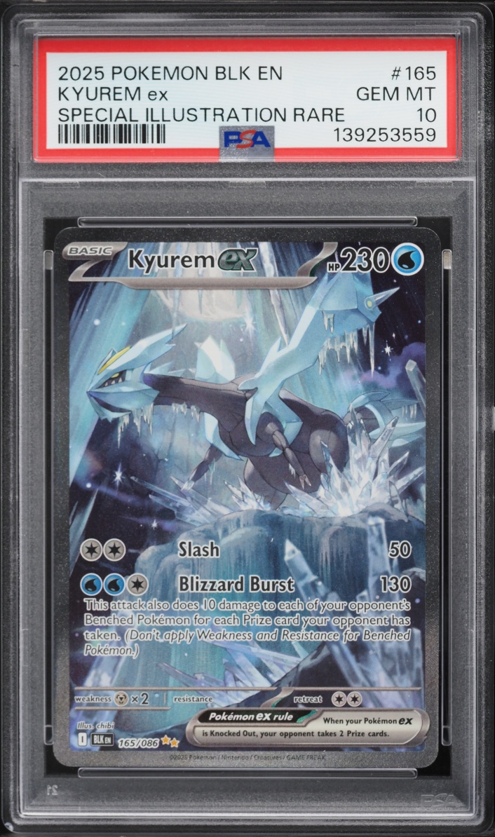 2025 Pokemon Scarlet & Violet Black Bolt SIR Kyurem EX #165 PSA 10 GEM MINT