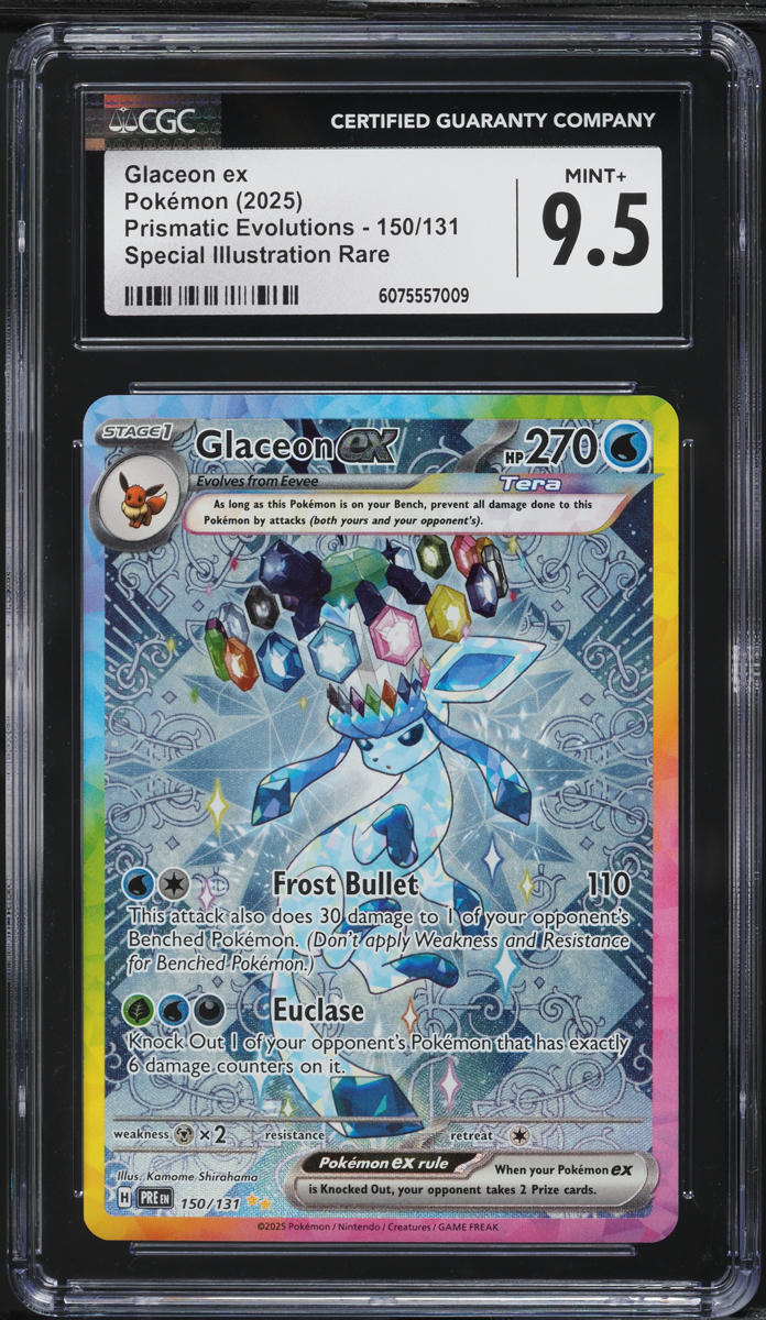 2025 Pokemon SV Prismatic Evolutions SIR Glaceon ex #150 CGC 9.5 MINT+