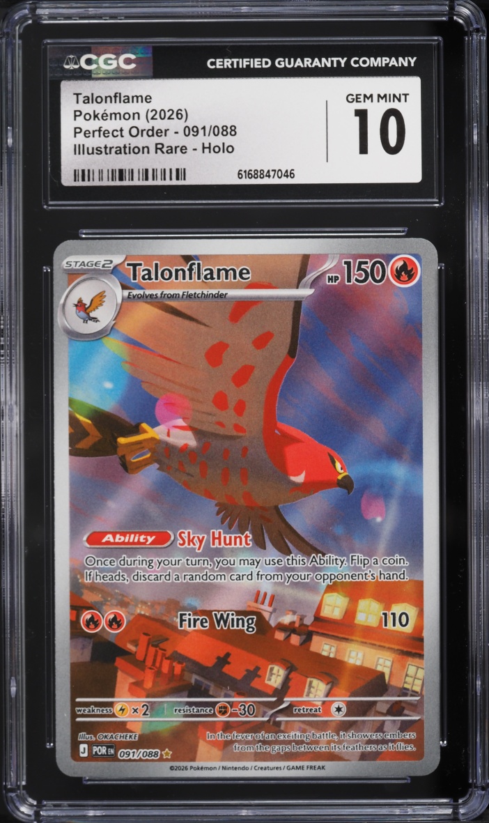 2026 Pokemon Mega Evolution Perfect Order IR Talonflame #091 CGC 10 GEM MINT
