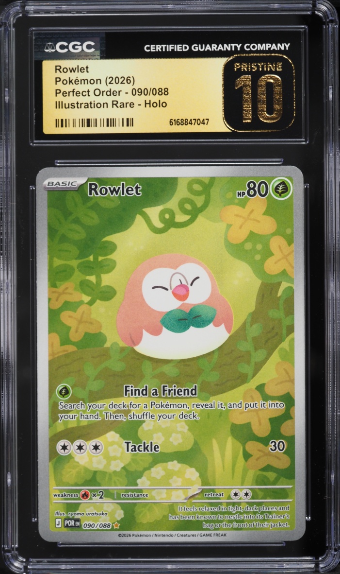 2026 Pokemon Mega Evolution Perfect Order IR Rowlet #90 CGC 10 PRISTINE