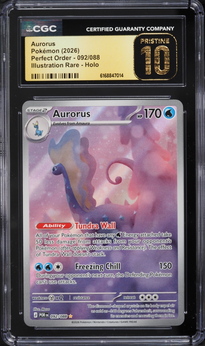 2026 Pokemon Mega Evolution Perfect Order IR Aurorus #92 CGC 10 PRISTINE