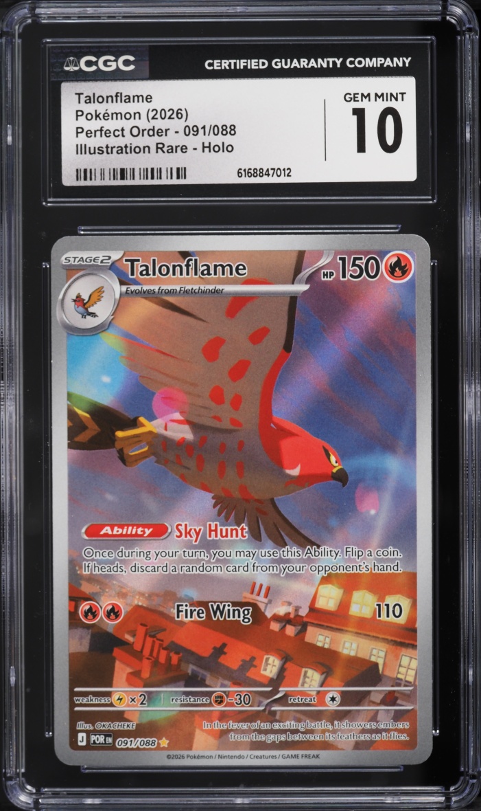 2026 Pokemon Mega Evolution Perfect Order IR Talonflame #091 CGC 10 GEM MINT