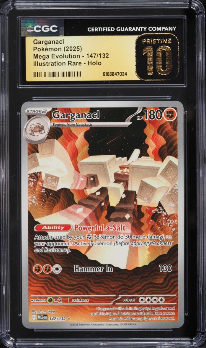 2025 Pokemon Mega Evolution IR Garganacl #147 CGC 10 PRISTINE