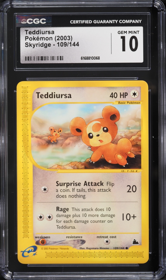 2003 Pokemon E-Card Skyridge Teddiursa #109 CGC 10 GEM MINT