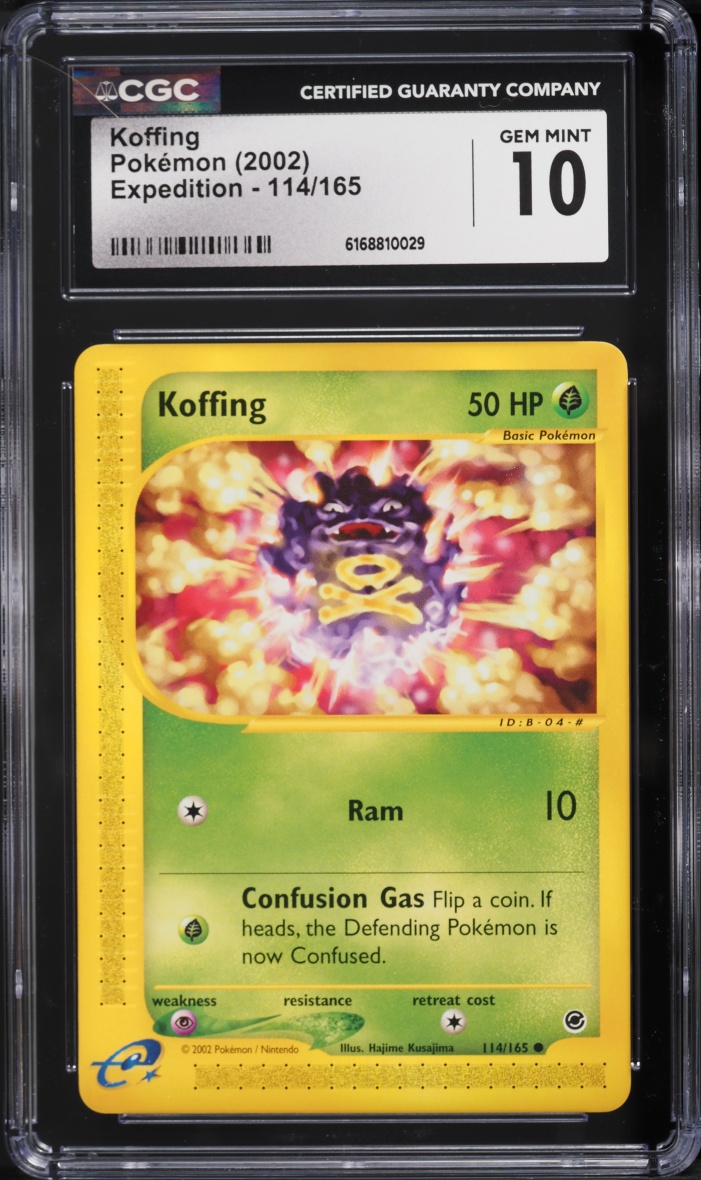 2002 Pokemon E-Card Expedition Base Set Koffing #114 CGC 10 GEM MINT