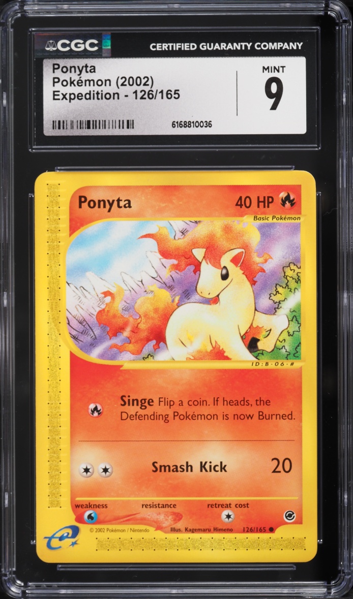 2002 Pokemon E-Card Expedition Base Set Ponyta #126 CGC 9 MINT