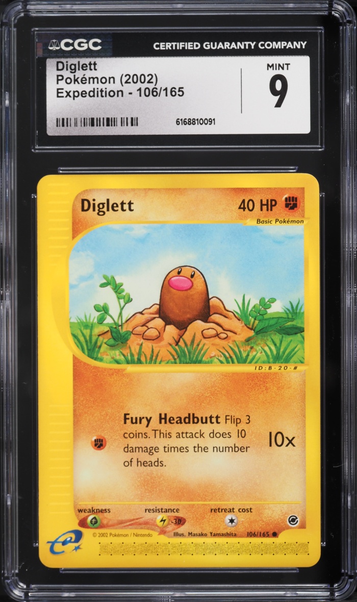 2002 Pokemon E-Card Expedition Base Set Diglett #106 CGC 9 MINT