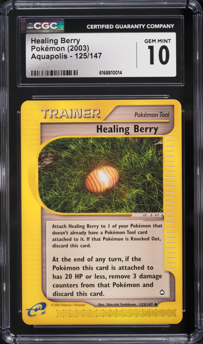 2003 Pokemon E-Card Aquapolis Healing Berry #125 CGC 10 GEM MINT