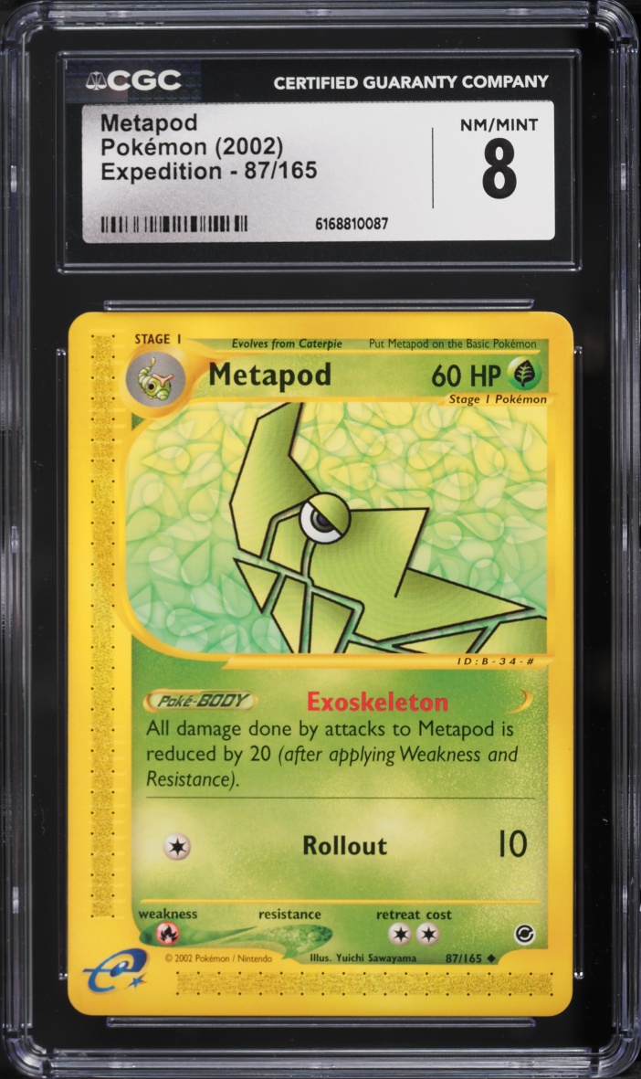 2002 Pokemon E-Card Expedition Metapod #87 CGC 8 NM-MT