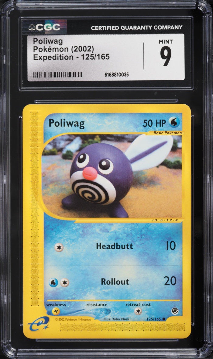 2002 Pokemon E-Card Expedition Poliwag #125 CGC 9 MINT
