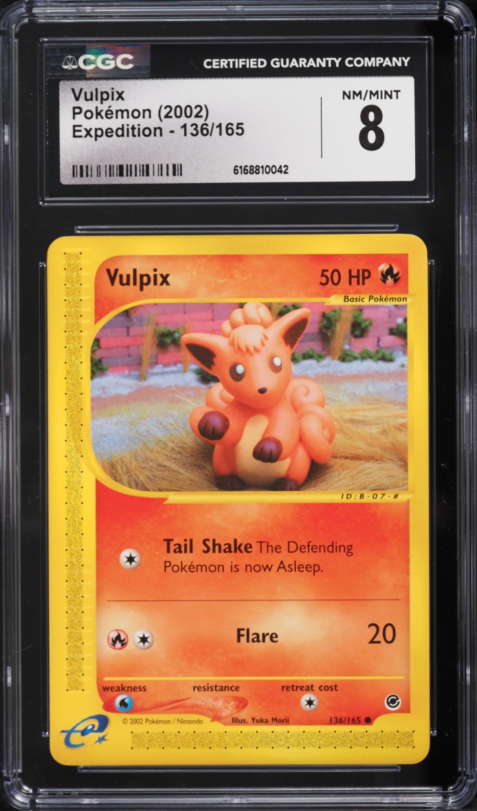 2002 Pokemon E-Card Expedition Base Set Vulpix #136 CGC 8 NM-MT