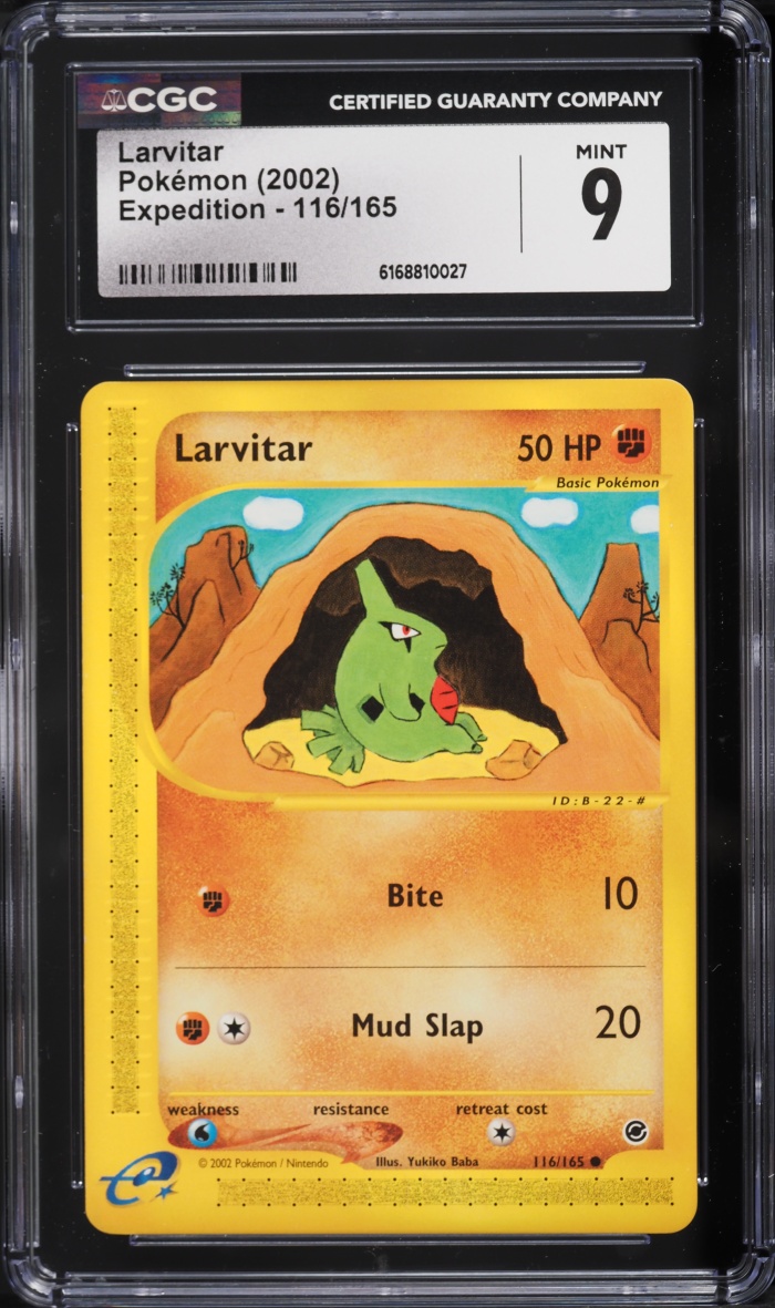 2002 Pokemon E-Card Expedition Base Set Larvitar #116 CGC 9 MINT