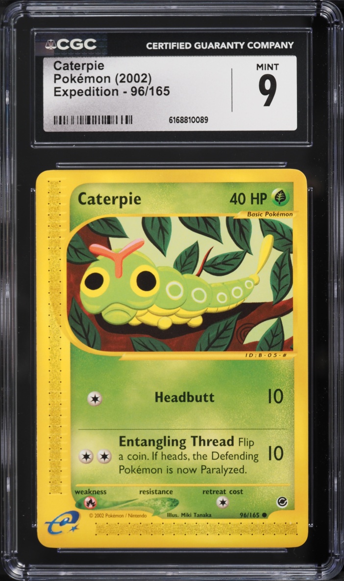 2002 Pokemon E-Card Expedition Base Set Caterpie #96 CGC 9 MINT