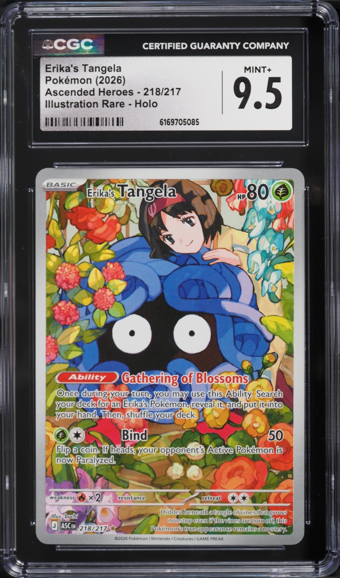 2026 Pokemon Mega Evolution Ascended Heroes IR Erika's Tangela #218 CGC 9.5 MINT+