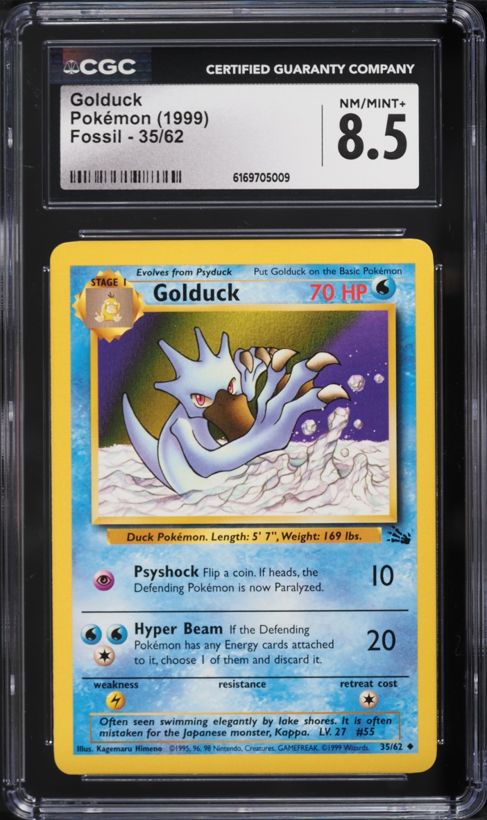 1999 Pokemon Fossil Golduck #35 CGC 8.5 NM-MT+