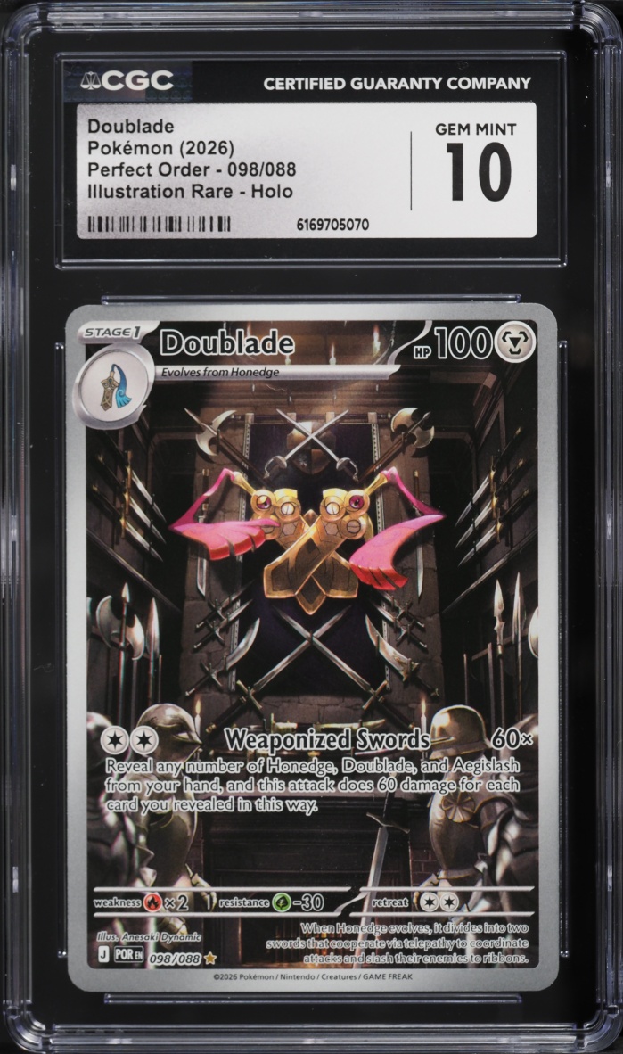 2026 Pokemon Mega Evolution Perfect Order IR Doublade #98 CGC 10 GEM MINT