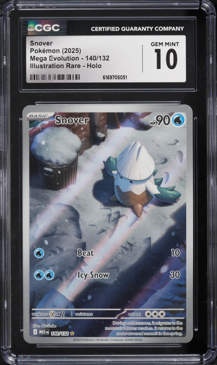 2025 Pokemon Mega Evolution IR Snover #140 CGC 10 GEM MINT