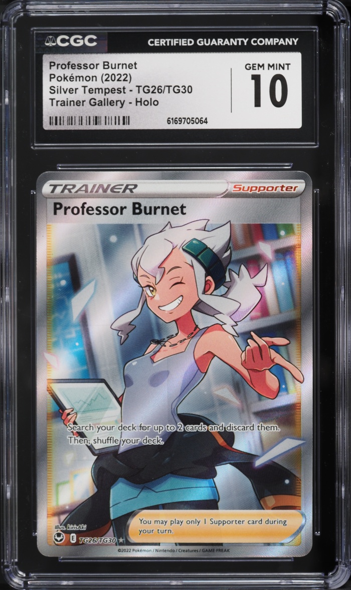 2022 Pokemon Sword & Shield Silver Tempest CHR Professor Burnet #TG26 CGC 10 GEM MINT