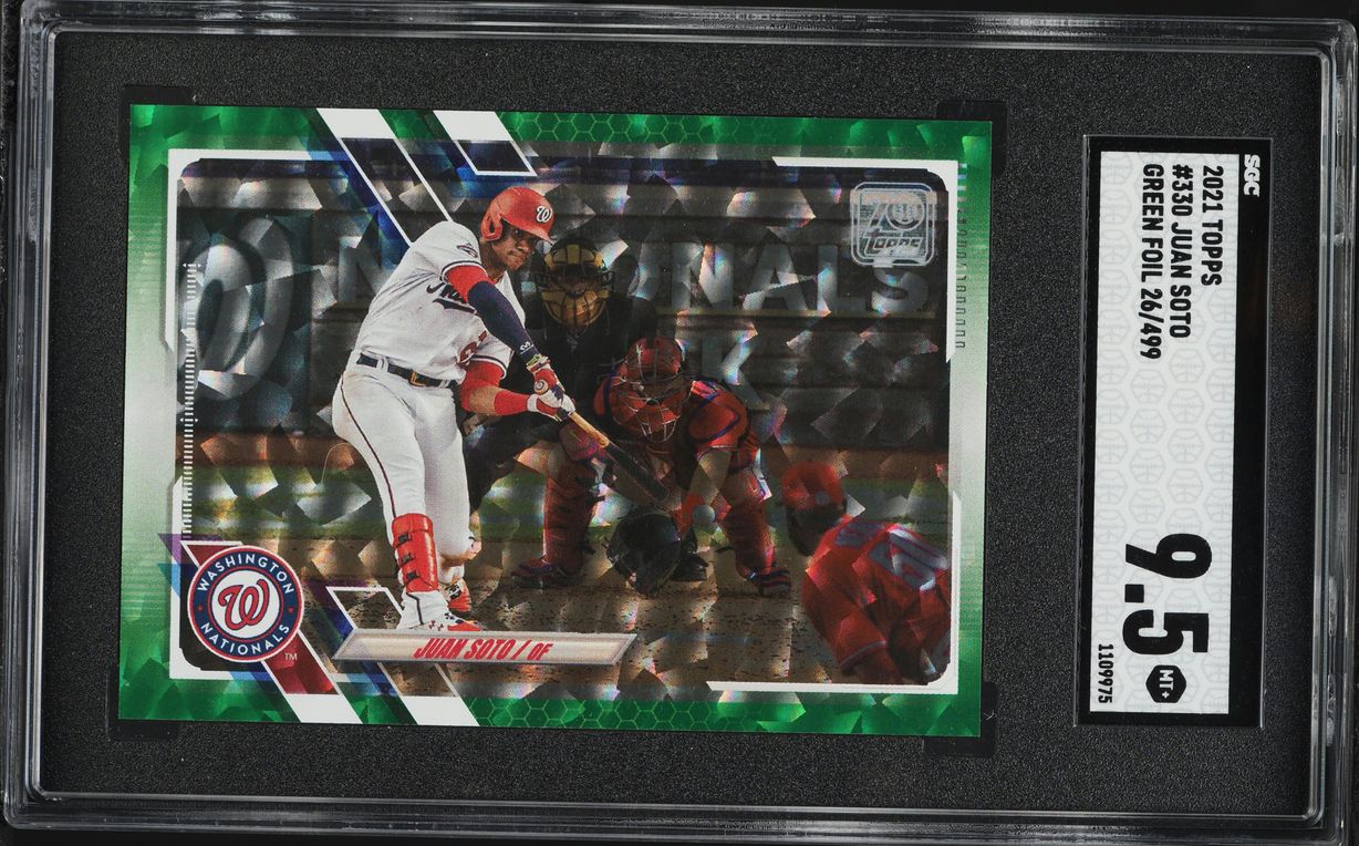 2021 Topps Green Foil Juan Soto /499 #330 SGC 9.5 MINT+