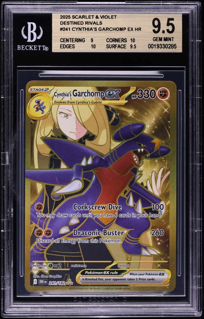 2025 Pokemon Scarlet & Violet Destined Rivals Full Art Cynthia's Garchomp ex #241 BGS 9.5 GEM