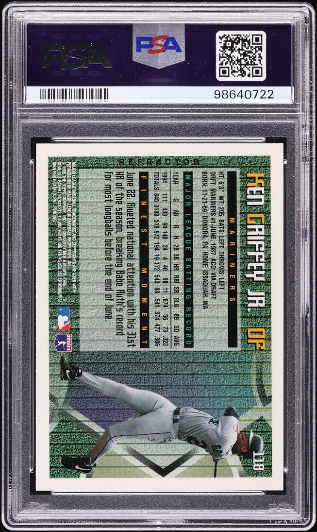 1995 Finest Refractor Ken Griffey Jr. #118 PSA 10 GEM MINT
