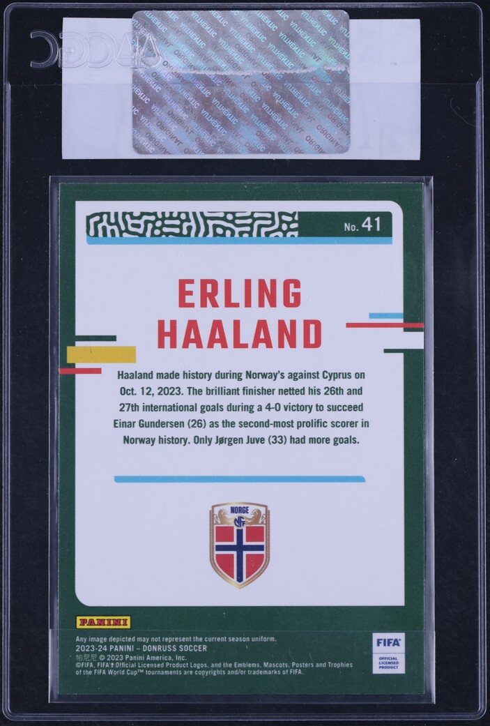 2023 Donruss FIFA Silver Erling Haaland #41 CGC AUTH