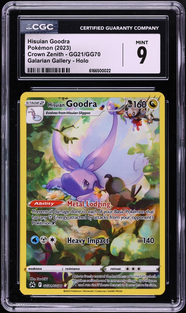 2023 Pokemon Sword & Shield Crown Zenith Full Art Hisuian Goodra #GG21 CGC 9 MINT