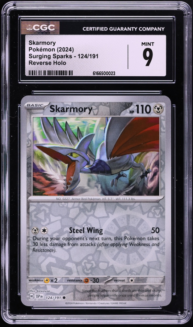 2024 Pokemon Scarlet & Violet Surging Sparks Reverse Holo Skarmory #124 CGC 9 MINT