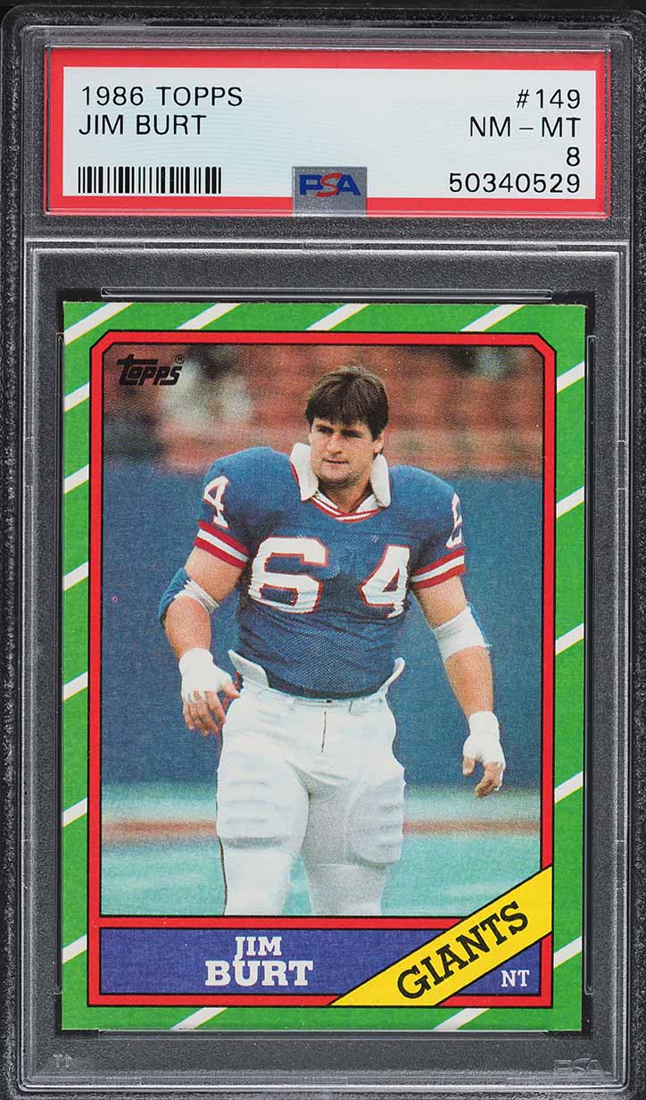 1986 Topps Football Jim Burt #149 PSA 8 NM-MT