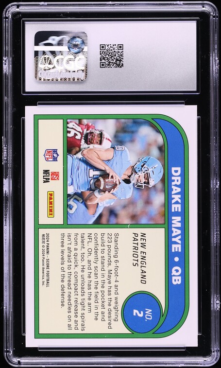 2024 Score Protential Drake Maye ROOKIE #2 CGC 8.5 NM-MT+