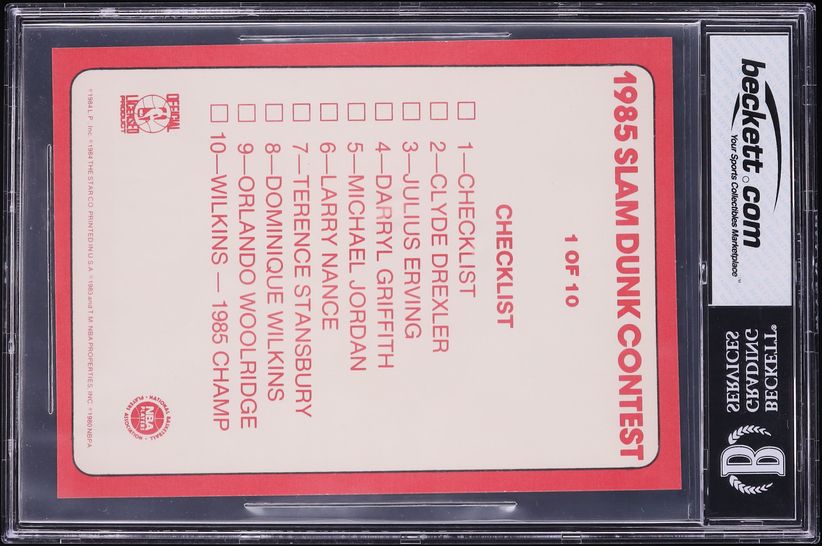 1985 Star Slam Dunk Supers 5x7 Group Photo w/ Michael Jordan ROOKIE #1 BGS 8 NM-MT - Photo 2
