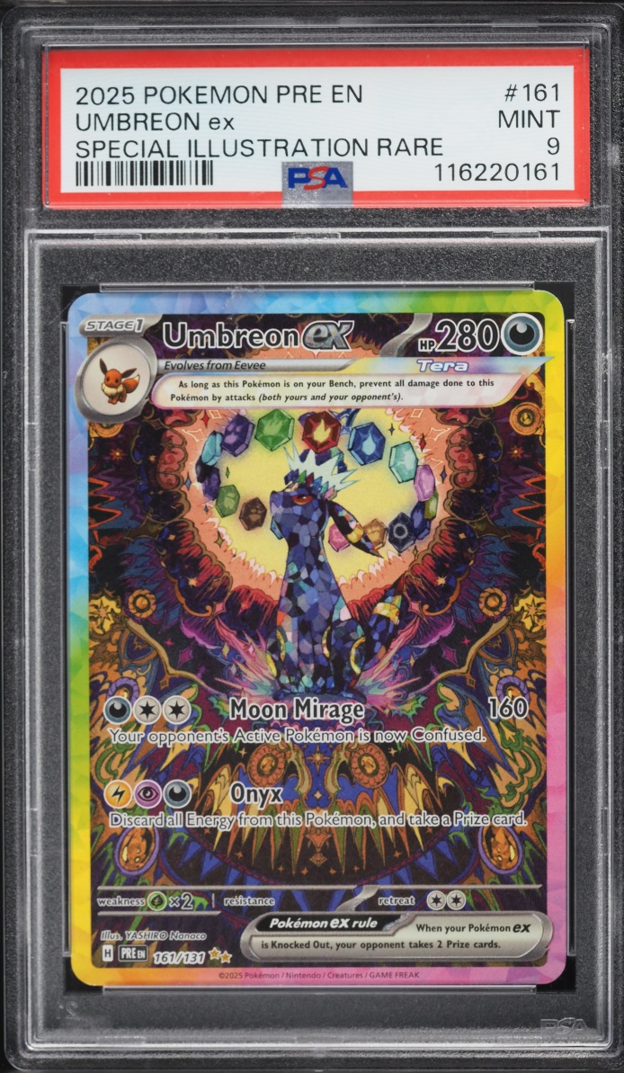 2025 Pokemon Scarlet & Violet Prismatic Evolutions SIR Umbreon Ex #161 PSA 9 MINT
