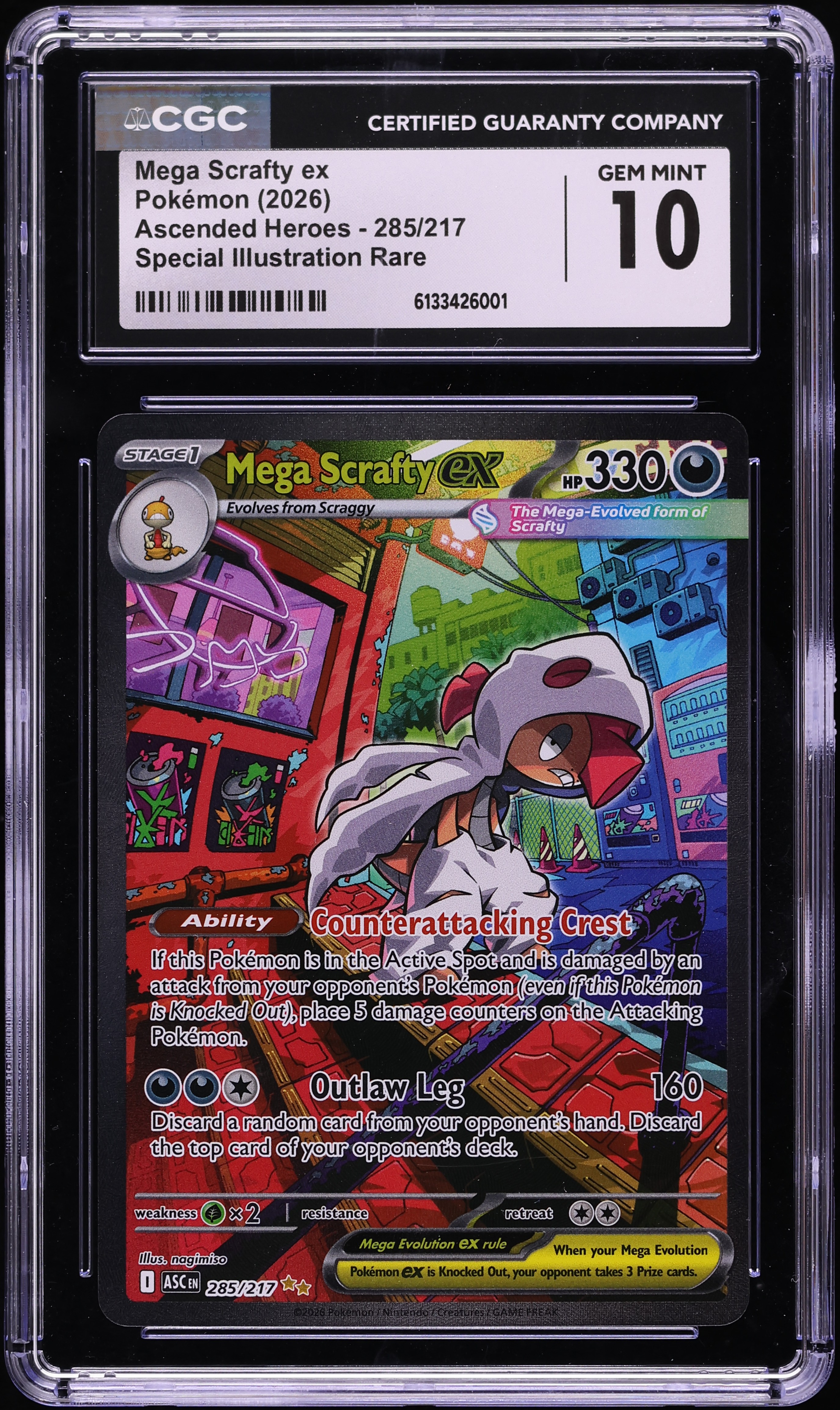 2026 Pokemon Mega Evolution Ascended Heroes SIR Mega Scrafty ex #285 CGC 10 GEM MINT
