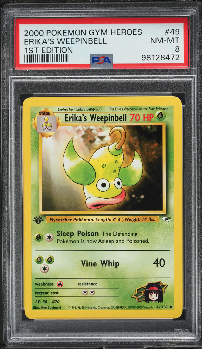 2000 Pokemon Gym Heroes 1st Edition Erika's Weepinbell #49 PSA 8 NM-MT