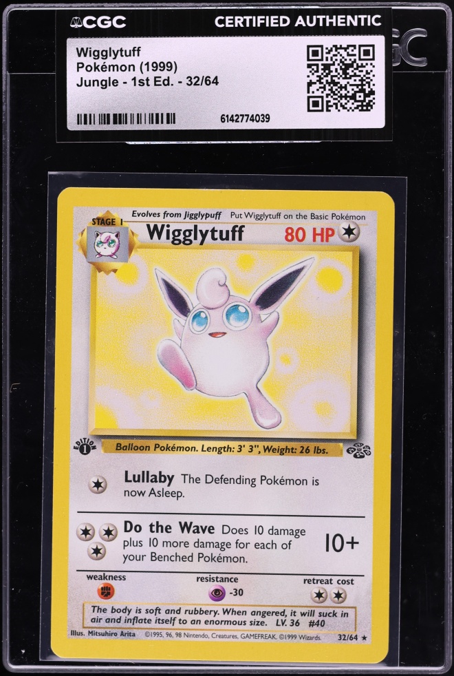 1999 Pokemon Jungle 1st Edition Wigglytuff #32 CGC AUTH
