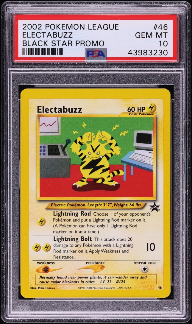 2002 Pokemon League Black Star Promo Electabuzz #46 PSA 10 GEM MINT