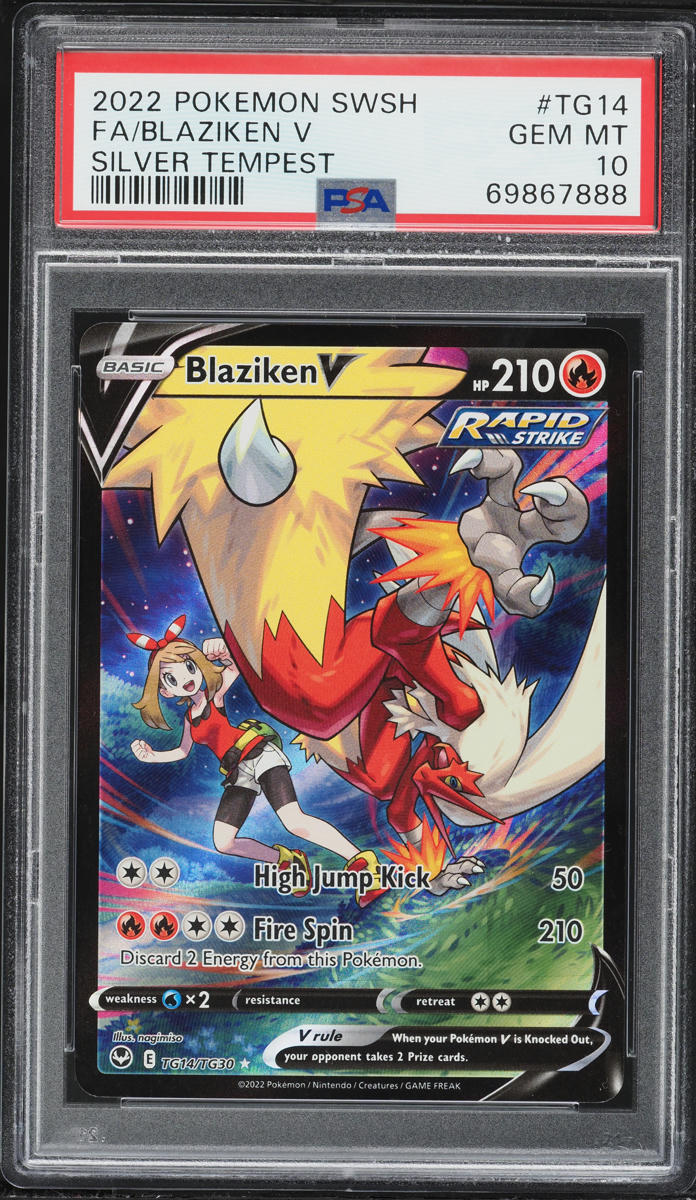 2022 Pokemon Sword & Shield Silver Tempest CHR Blaziken V #TG14 PSA 10 GEM MINT