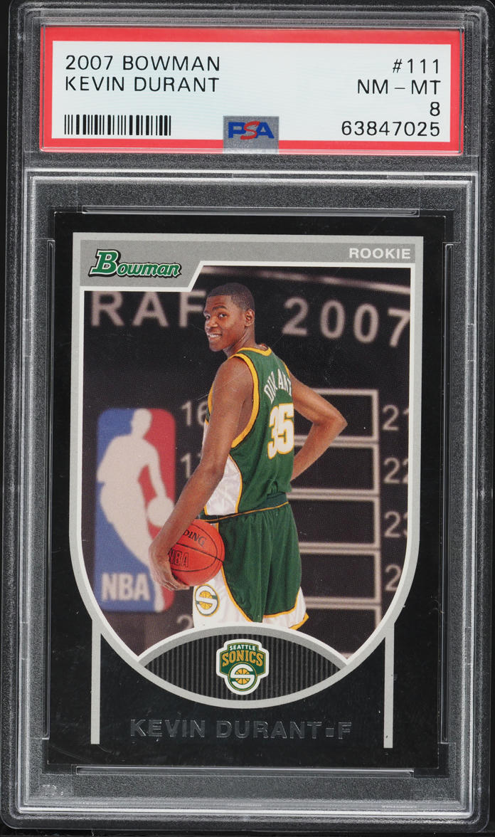 2007 Bowman Basketball Kevin Durant ROOKIE /2999 #111 PSA 8 NM-MT