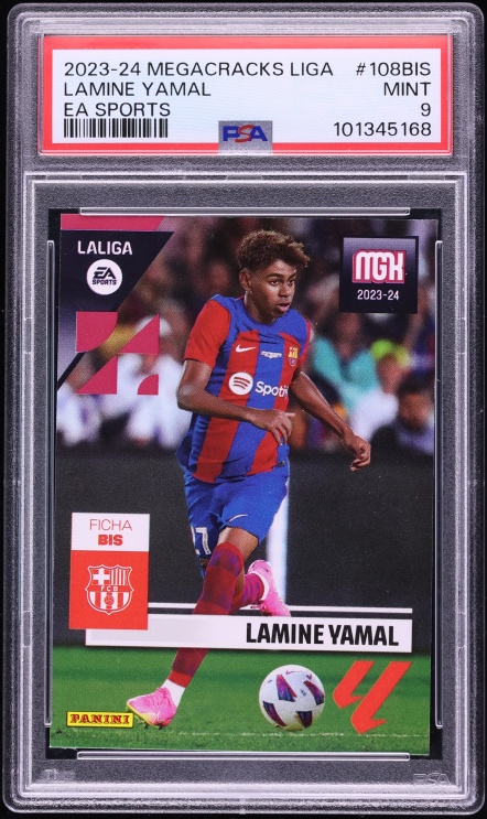 2023 Panini Megacracks La Liga EA Sports Lamine Yamal ROOKIE #108BIS PSA 9 MINT