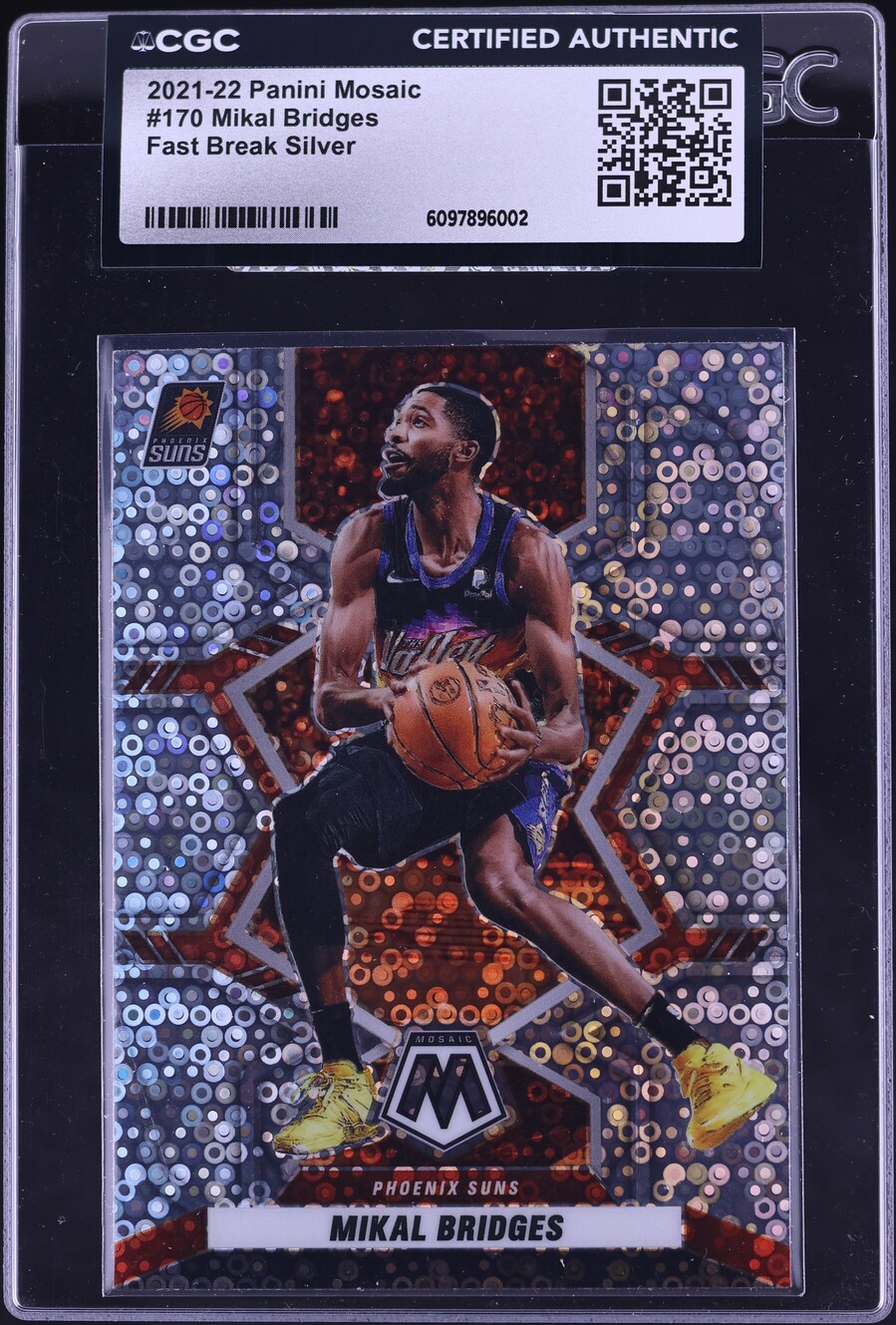 2021 Panini Mosaic Fast Break Silver Mikal Bridges #170 CGC AUTH
