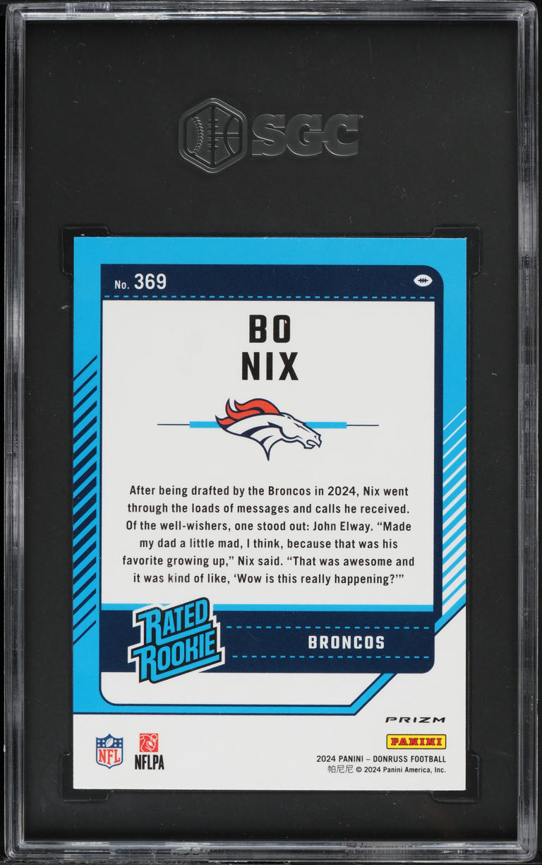 2024 Donruss Optic Preview Red Wave Prizm Bo Nix ROOKIE #369 SGC 9 MINT