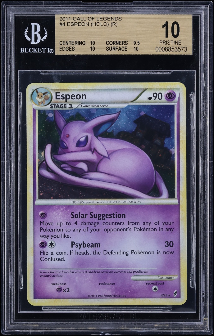 2011 Pokemon Call Of Legends Holo Espeon #4 BGS 10 PRISTINE