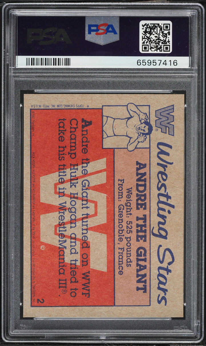1987 Topps WWF Wrestling Andre The Giant #2 PSA 6 EXMT