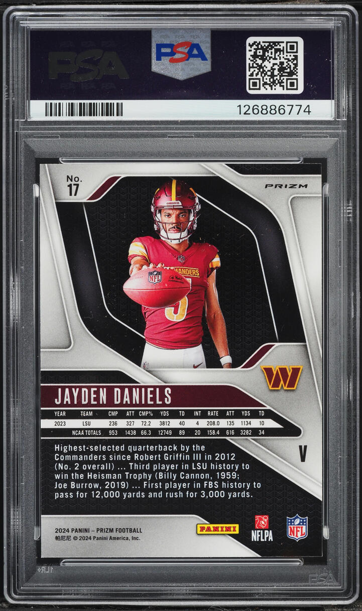 2024 Panini Prizm Variation Jayden Daniels ROOKIE #17 PSA 10 GEM MINT